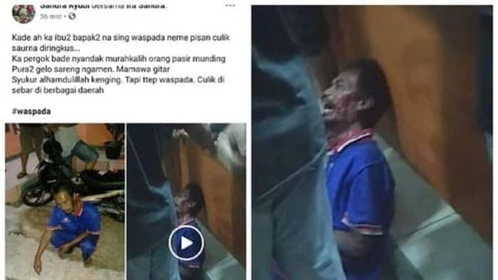 foto screenshoot facebook 1 Viral Pria Gangguan Jiwa di Sukabumi Dituding Penculik