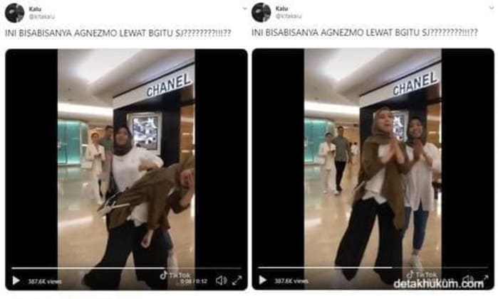 Bikin video tiktok agnes mo lewat 1 Asyik TikTok Dalam Mall, Dua Wanita Ini Tak Sadar Agnez Mo Lewat