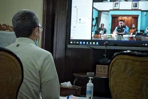 Ridwan Kamil saat video conference dengan Wakil Wali Kota Bogor 7 Pintu Bantuan Sosial Disiapkan selama PSBB Bogor