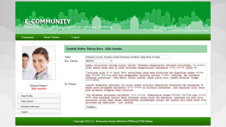 script alumni Download Script Web E-Community Atau Web Komunitas alumni