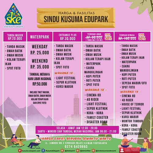 harga tiket Sindu Kusuma Edupark, Destinasi Wisata Menarik Di Yogyakarta