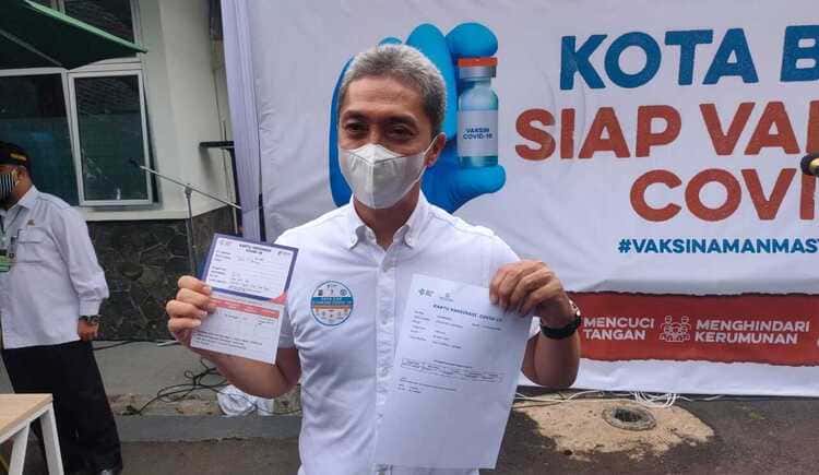 Wakil Walikota Bogor Dedie A Rachim Usai Disuntik Vaksin Covid-19, Dedie A Rachim Mengaku Sempat Tegang