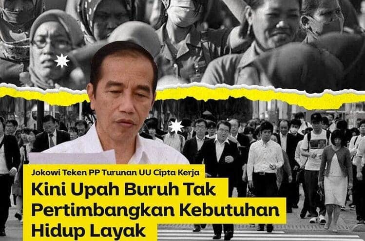 Aturan Soal Upah Buruh Narasi Jokowi Teken PP Turunan UU Cipta Kerja: Upah Buruh Tak Pertimbangkan Kebutuhan Hidup Layak
