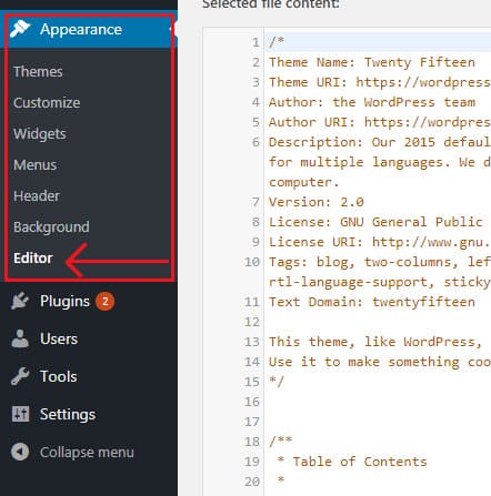 Nonaktifkan Plugin Theme editor Cara Menonaktifkan Editor Tema dan Plugin dari Dashboard Admin WordPress