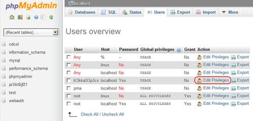 mysql config3 Cara Menentukan Hak Istimewa (Privilege) Database MySQL WordPress