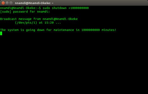 sudo shutdown m 11 Perintah dan Cara Mematikan atau Reboot Linux dari Terminal