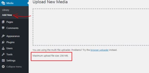 upload 5 Cara Meningkatkan Ukuran Upload Maximum File Media di WordPress